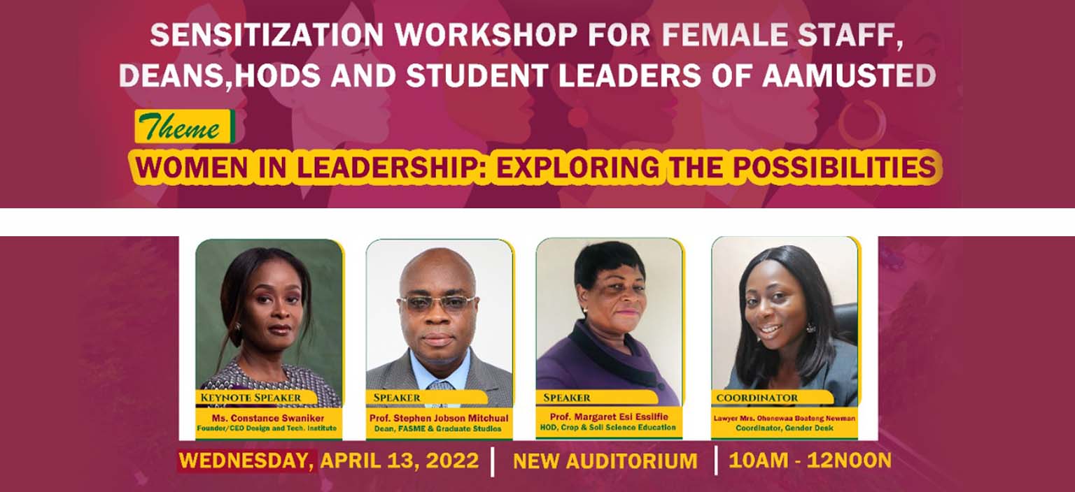 You are currently viewing SENSITIZATION WORKSHOP FOR FEMALE STAFF, DEANS, HODS, AND STUDENT LEADERS OF AAMUSTED