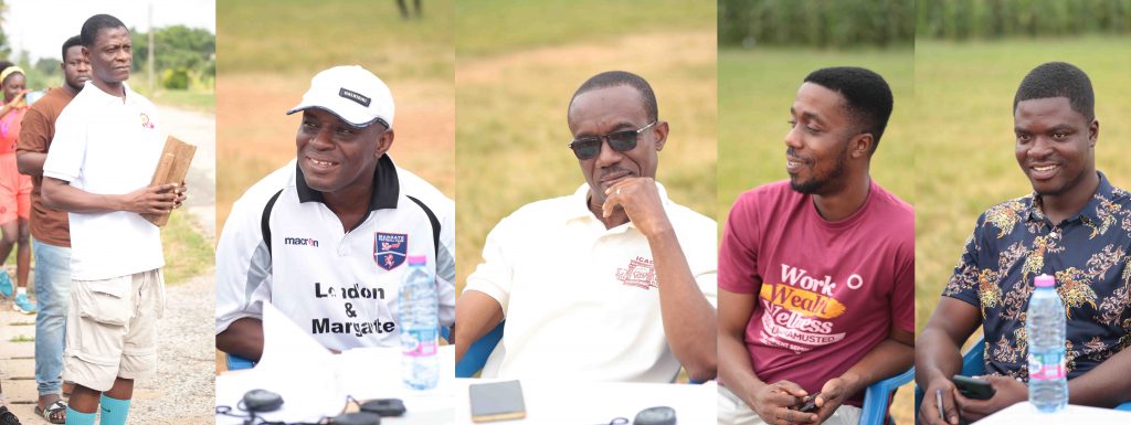 Chairman of the Amalgamated Sports Club of AAMUSTED, Mr. Alfred Morrison and other officials at the inter-hall cross-country competition 