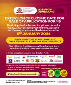 Read more about the article EXTENSION OF CLOSING DATE FOR SALE OF APPLICATION FORMS
