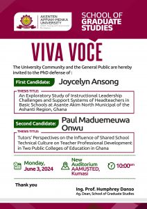 Read more about the article Viva Voce – Joycelyn Ansong & Paul Maduemeuwa Onwu