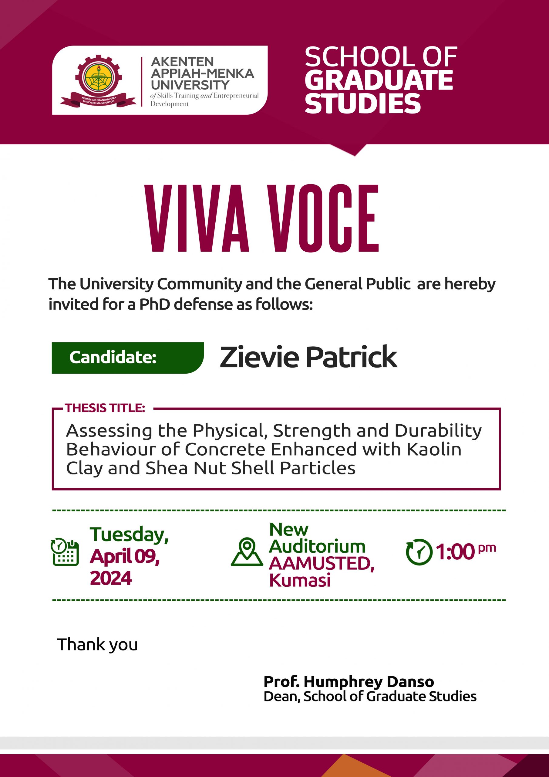 You are currently viewing Viva Voce – Zievie Patrick