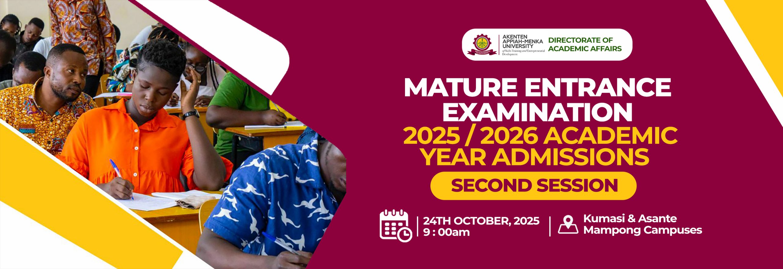 You are currently viewing Second Mature Entrance Examinations for 2025/2026 Academic Year Admissions