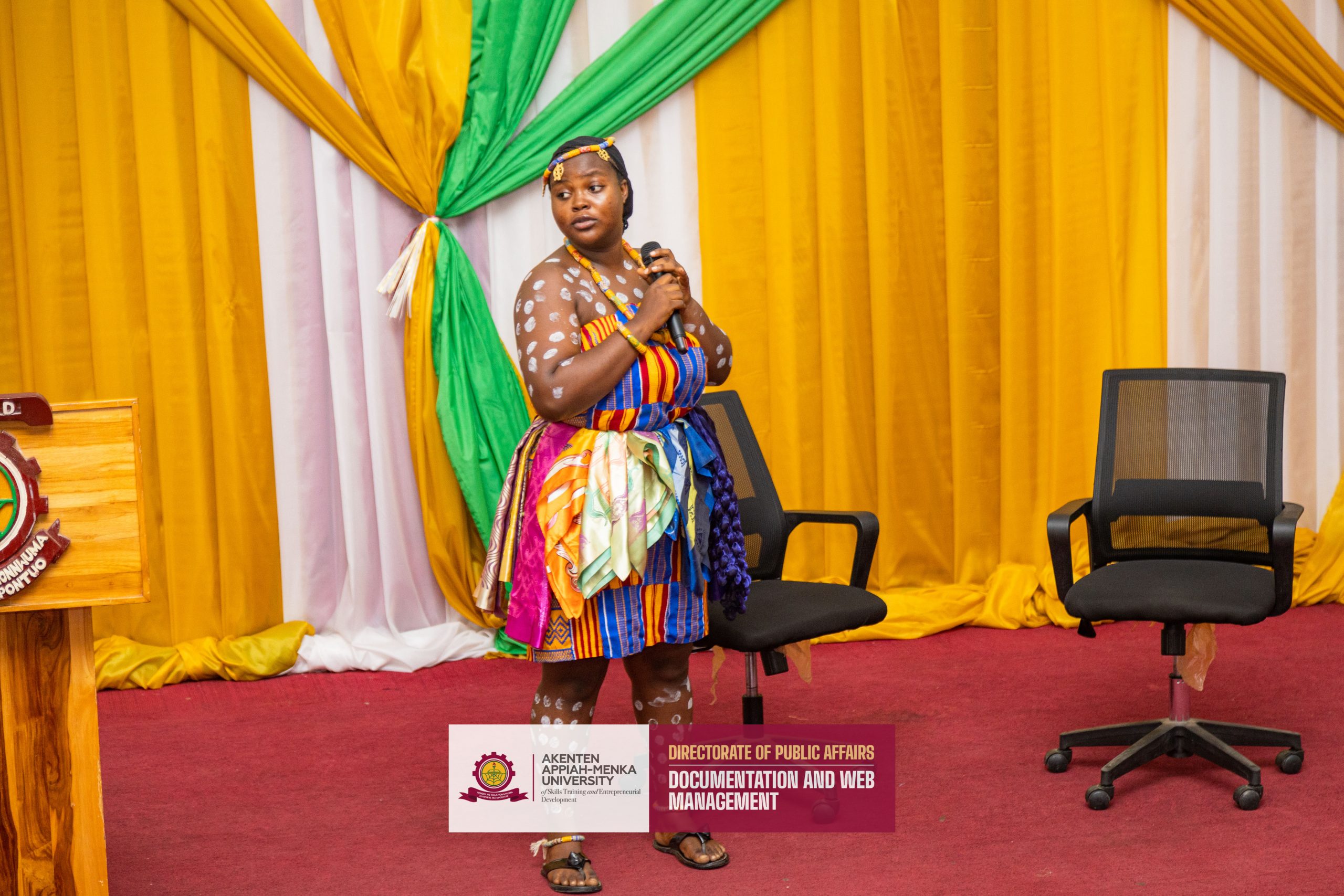 A student beautifully showcasing African culture